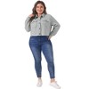 Agnes Orinda Women's Plus Size Casual Long Sleeve Button Down Lightweight Cropped Shirt Jackets - 3 of 4