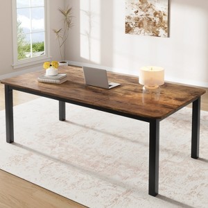 78 Inch Home Office Desk, Industrial Computer Desk, Laptop Desk Study Work Writing Table - 1 of 4