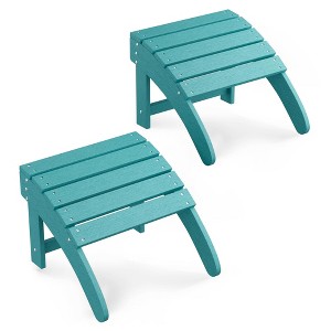 TROPOW Ottoman for Adirondack Chair, HDPE Adirondack Ottoman Footrest, Weather Resistance Outdoor Footstool for Outside Porch Pool - 1 of 4