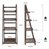 Artloge 4 Tier Ladder Shelf Storage Rack 43" Tall Foldable Corner Bookshelf Heavy Duty Plant Stand for Patio Garden - 3 of 4