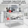 Stainless Steel Prep and Work Table with Backsplash , Commercial Heavy Duty Adjustable Under Shelf, Durable and Perfect for Kitchen, and Business Use - 4 of 4