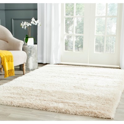 Southern Charm Ivory Shag Area Rug, 4' x 6', Hand-knotted Synthetic