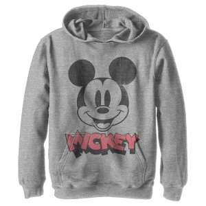 Boy's Disney Mickey Mouse Retro Headshot Pull Over Hoodie - 1 of 4