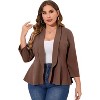 Women Plus Size Casual Blazer Open Front Long Sleeve Work Office Cardigan Jackets - 2 of 4