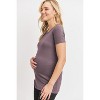 Hello Miz Women's Casual T-Shirt Short Sleeve Round Neck Maternity Top - 2 of 4