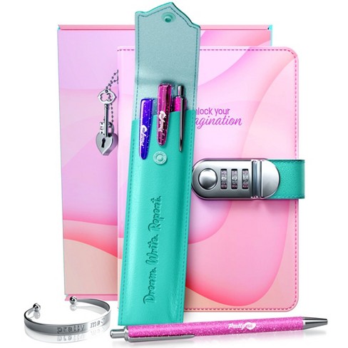 Pretty Me Secret Diary Set With Pen Pouch, Gel &amp; Ballpoint Pens 