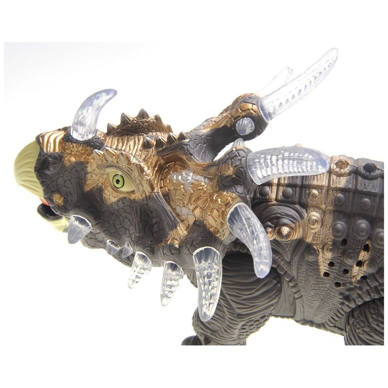 Insten Triceratops Walking Dinosaur Toy, Jurassic Dino With Lights And Sounds, Gray, 3 of 6