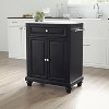 Cambridge Granite Top Compact Kitchen Island Cart Black/White - Crosley: Rubberwood Frame, Towel Bar, Storage Shelves - image 3 of 4