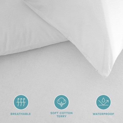 Standard White Cotton Hypoallergenic Waterproof Pillow Protector