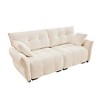 DOMETOUR Premium Two-Seater Sofa, Ergonomic Design, High-Resilience Foam, Modern Chenille Upholstery, White, for Living Room/Office - 4 of 4