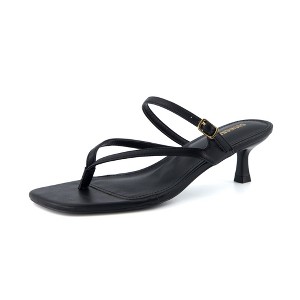 CUSHIONAIRE Women's Madrid Strappy Kitten Heel Sandals +Memory Foam, Wide Widths Available - 1 of 4
