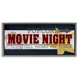 Stupell Industries Movie Night Vintage Sign, 31" x 14" - 1 of 4