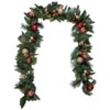 Pre-Lit 9ft Artificial Garland Pre-Lit with 90 Clear LED Lights Decorated in Red/Gold - 4 of 4