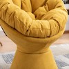 FURNIinspire Accent Chair Oversized Swivel Accent Chair 360 Swivel Barrel Chair Papasan Chair For Living Room Bedroom, Yellow, 36.61"*24.80"*17.32" - 4 of 4