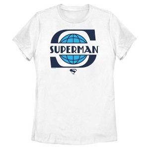 Womens Superman Retro Planet Logo T Shirt - 1 of 4