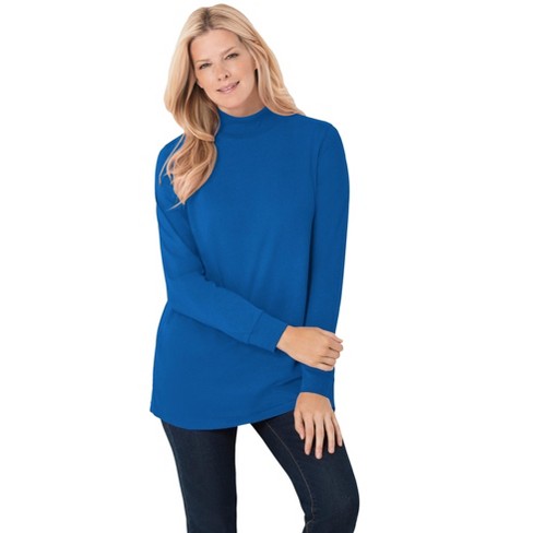 Woman Within Women's Plus Size Perfect Long-sleeve Mockneck Tee - 2x ...