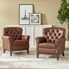 Dermot traditional genuine leather chair Set of 2| HULALA HOME - 2 of 4