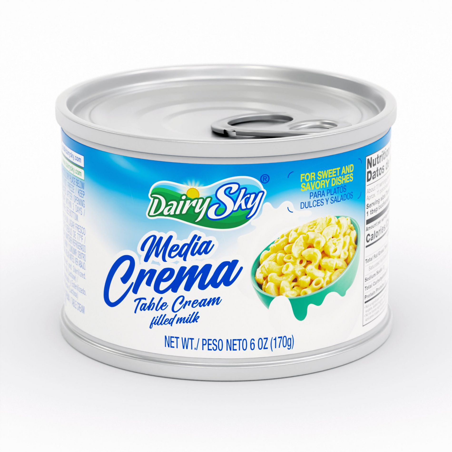 Dairysky Media Crema - Table Cream 6 oz (170g) | Smooth & Creamy | Perfect for Sweet & Savory Dishes