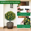 Acekool Set of  Artificial Topiary Ball Trees, UV-Resistant Faux Plants with Flowers, Metal Stakes, Indoor/Outdoor Decor - 4 of 4