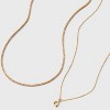 14K Gold Dipped Cubic Zirconia Initial Necklace Set 2pc - A New Day™ Gold - 3 of 3