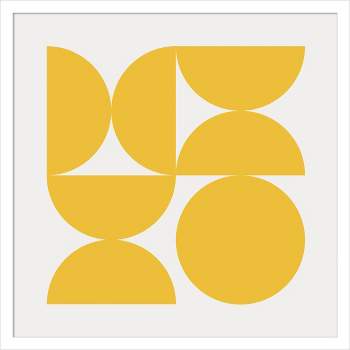 21" x 21" Bold Vintage Geometric Sunshine Yellow by The Creative Bunch Studio Wood Framed Wall Art Print - Amanti Art