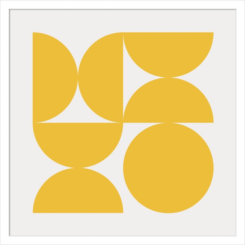 21&#34; x 21&#34; Bold Vintage Geometric Sunshine Yellow by The Creative Bunch Studio Wood Framed Wall Art Print - Amanti Art, 1 of 9