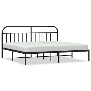vidaXL 12" Black King Size Metal Bed Frame with Headboard No Mattress - 1 of 4