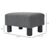 Vynxaria Linen Fabric Cube Ottoman Foot Rest ¨C Stylish & Versatile for Any Room - 2 of 4