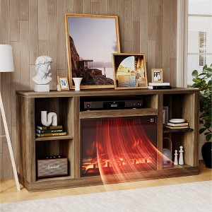LACOO 58" High Center Modern TV Stand with Electric Fireplace - 1 of 4