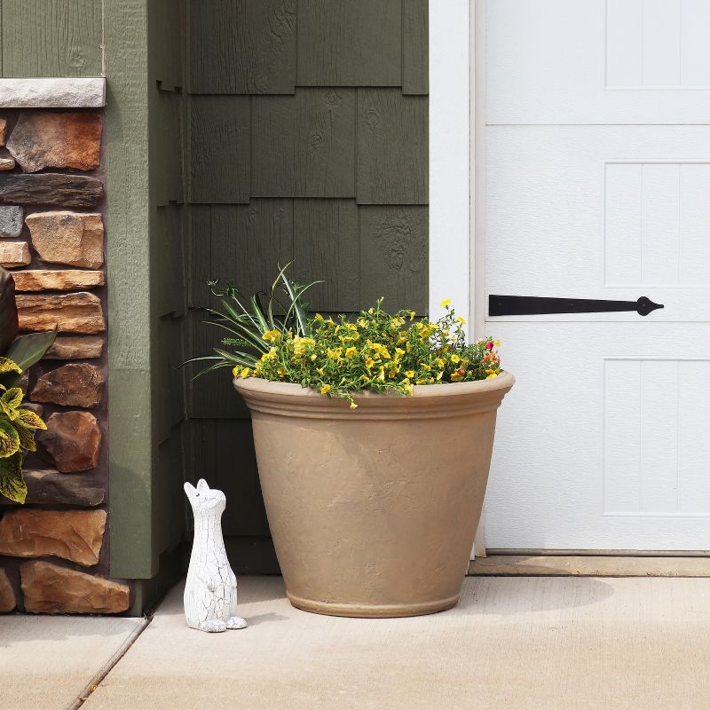 Sunnydaze Indoor/Outdoor Patio, Garden, or Porch Weather-Resistant Double-Walled Anjelica Flower Pot Planter - 24", 3 of 15