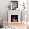 Kismile 43" Electric Fireplace with Mantel, Corner Electric Fireplace TV Stand,Adjustable Realistic LED Flame with Remote Control - 2 of 4
