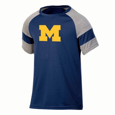 NCAA Michigan Wolverines Boys' Gray Poly T-Shirt