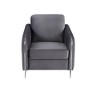 Velvet Accent Armchair with Channel-Quilted Design, Pocket Coil Seat and Chrome Legs for Living Room - 3 of 4