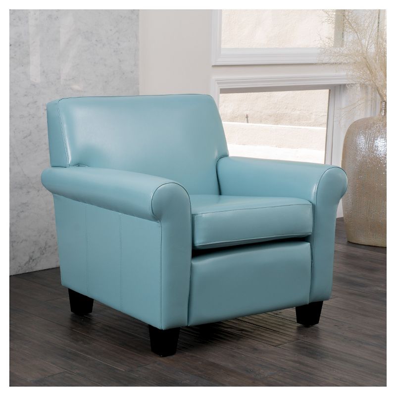 Oversized Bonded Leather Club Chair Blue - Christopher Knight Home, 5 of 6