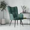 vidaXL Relaxing Chair- Dark Green Velvet Lounger | Stylish Modern Seat with Comforting Foam Upholstery | Stable Steel Frame Support - 2 of 4