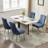 Lyngins Set of 2 Velvet High-Back Dining Chairs, Premium Rayon Cloth Flocking Kitchen Chairs, Upholstered Armless Chairs with Solid Wood Curved Legs - 3 of 4