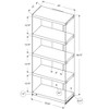 NicBex Transitional Bookcase 3/4/5 Tier Low-Profile Design Grey Eco-Friendly Laminate Bedroom Office Floating Shelf Effect - 3 of 4