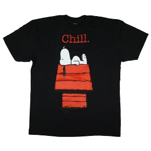 Seven Times Six Peanuts Snoopy T-Shirt Men's Chill Period Short Sleeve Tee Black - 1 of 3