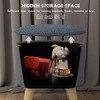 HOMCOM Storage Ottoman, Round Stool Chair with Cushioned Top, Gray - 4 of 4