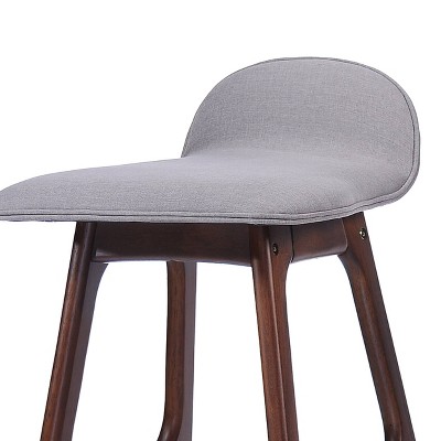 Mid-Century Modern Upholstered Dark Beige Barstools, Set of 2