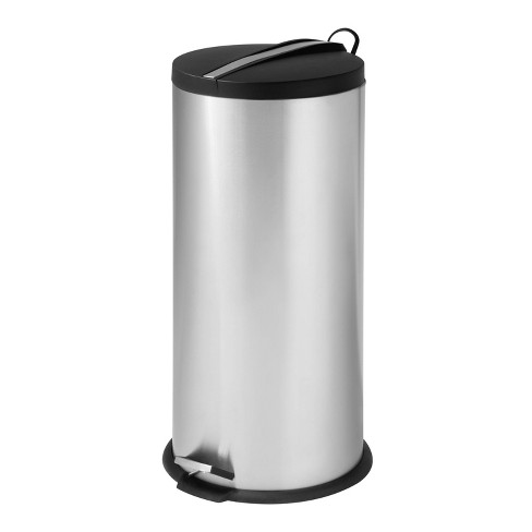 30l Black Stainless Steel Trash Can with Bonus 5l Bin