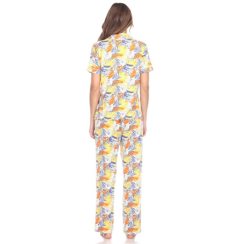 Women's Tropical Print Pajama Set - White Mark, 4 of 6