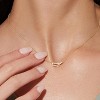 Gold Oval Pendant Necklace for Women, 14K Gold Plated Paperclip Choker with Diamond Accents - 2 of 4