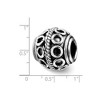 Black Bow Jewelry Sterling Silver Antiqued Artisan Circle & Rope Design Bead Charm - 2 of 3