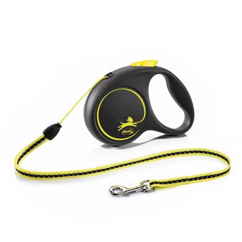 16 ft flexi Neon Retractable Dog Leash Cord Small Black/Yellow 