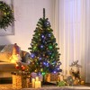 HOMCOM Prelit Artificial Christmas Tree Holiday Decoration with Warm White or Colorful LED Lights - 3 of 4