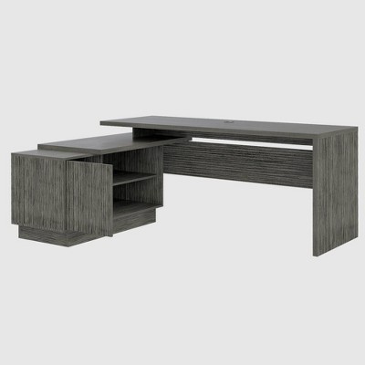Emery L Shaped Desk with Storage Gray Oak - RST Brands
