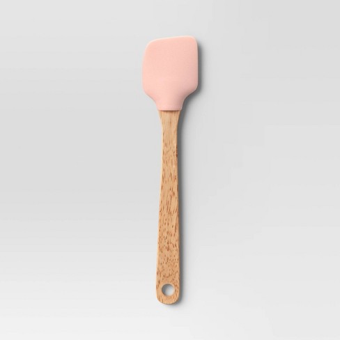 Smrinog Cosmetics Spatula Telescopic Silicone Scoop Peanut Butter for Kitchen (Pink), Clear