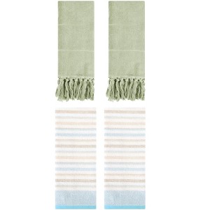 REGALWOVEN 4 Pcs Cotton Soft Absorbent Home Bathroom Decorative Hand Towel - 1 of 4
