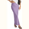 Women's Elegant Satin Maxi Skirt - High Waist A-Line Long Skirt with Smooth Zipper Purple - 3 of 4